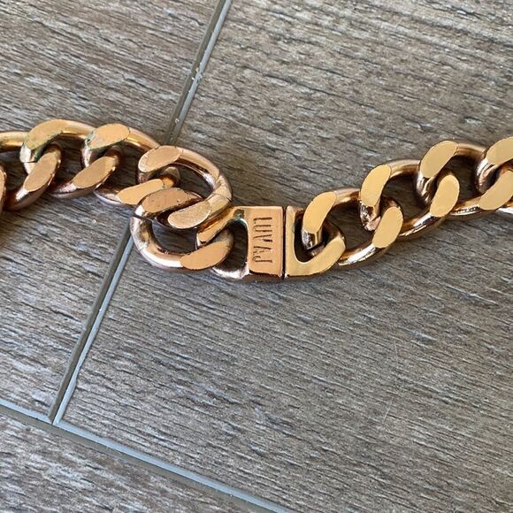 Luv Aj Rose Gold Thick Chain Oversized ID Necklace - Picture 4 of 4